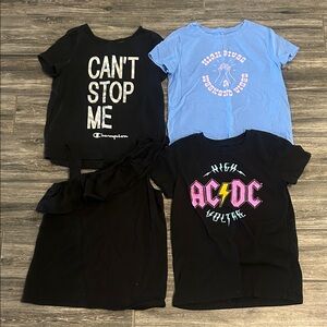 Champion Black and Blue Graphic Kids Tees